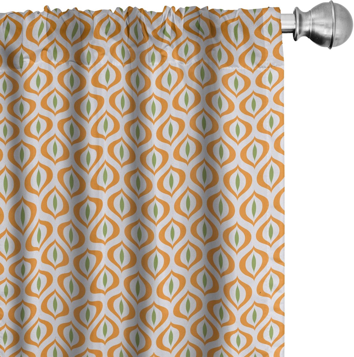 ABAKUHAUS Geometrische Gordijnen – 2x75x245 cm – Microvezel – Halfdonker Oranje