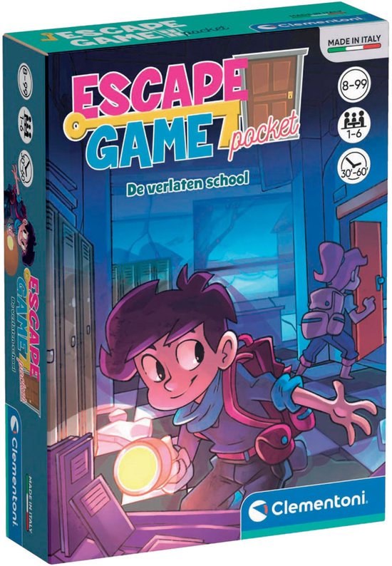 Clementoni Bordspel Escape Game - De Verlaten School - Gezelschapsspel voor Familie - Vanaf 8 jaar