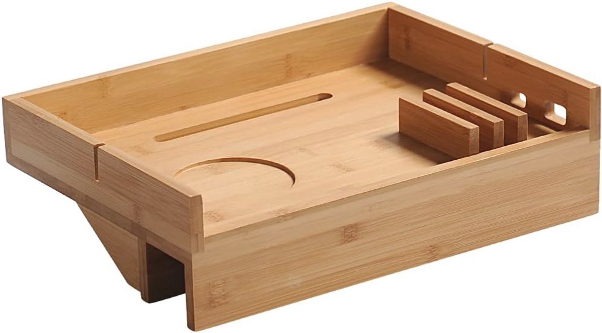 Bamboe Bedplank voor Tablet en Telefoon - Ruimtebesparend 33,7 x 24 x 9,5 cm - Bruin