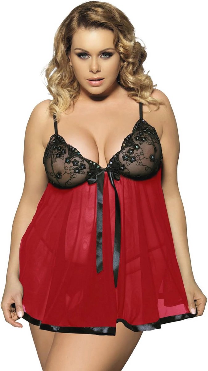 Chique Babydoll Grote Maat Dames Nachtmode Lingerie