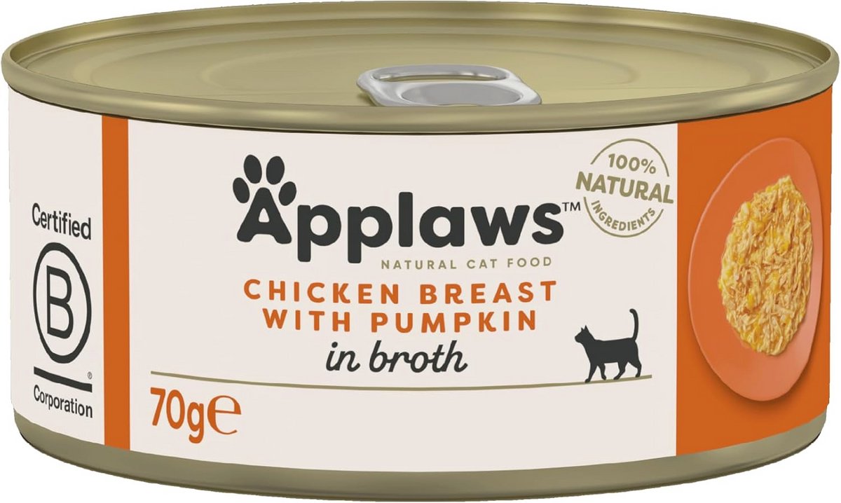 Kip en Pompoen in Blikken voor Katten - 24 x 70g