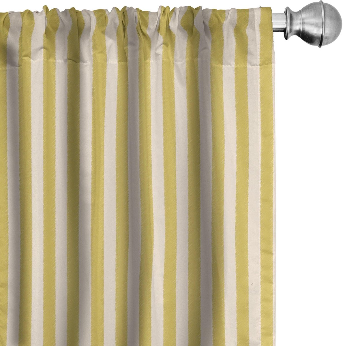 ABAKUHAUS Gestreepte Voorhangen – 2x75x175 cm – Microvezel – Halfdonkerend Bruin Geel Champagne