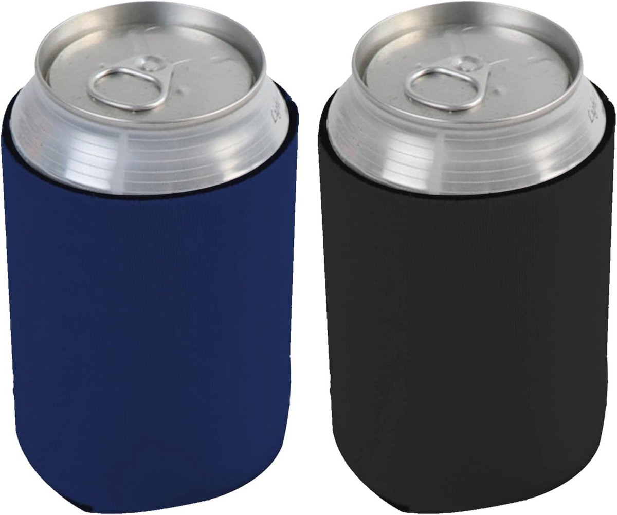 Set van 2 Blikkoelers voor Bierblikjes en Andere Blikjes - Marineblauw en Zwart - 330 ml
