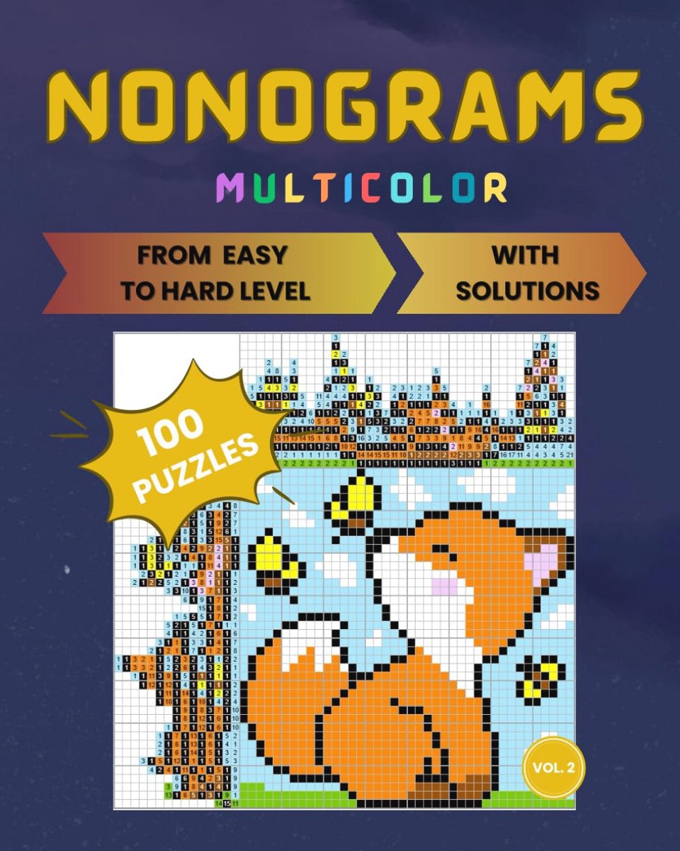 Multicolor Nonograms Puzzles - 100 Hanjie Griddlers voor Puzzelfans