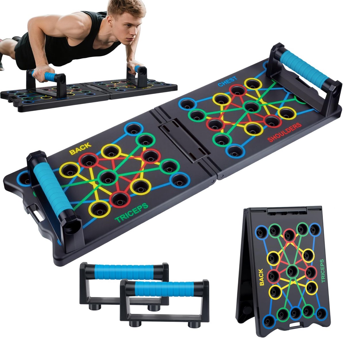 Unyqoos® Opvouwbaar en multifunctioneel push-up bord voor effectief spiertraining thuis