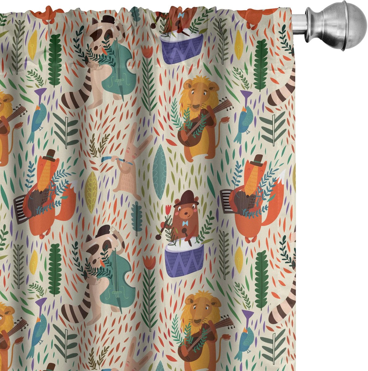 ABAKUHAUS Afrika Voorhangen – Jungle Band – 2x75x245 cm – Meerkleurig Mehrfarbig