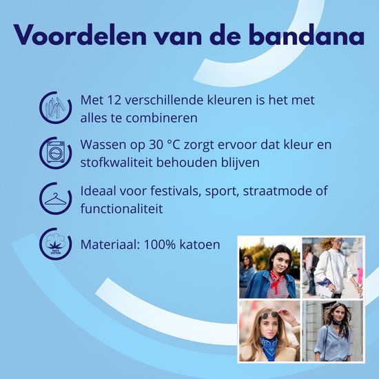 Knaak Bandana‑Pack - 12‑Stuks - 100% Katoen Unisex Multi‑kleur - Accessoire & Mond‑/Hoofddeken van Knaak — afbeelding 3