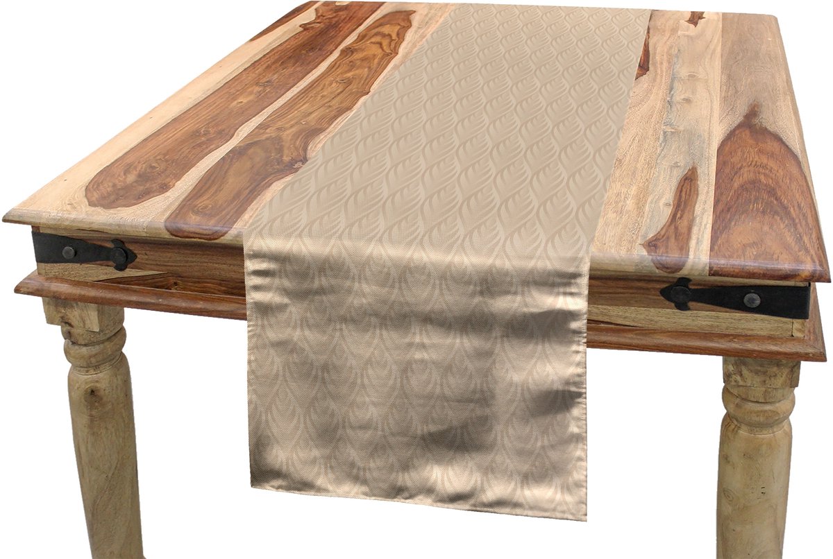 ABAKUHAUS Tafelrunner 40x180 cm – Beige, digitaal gedrukt, machinewasbaar