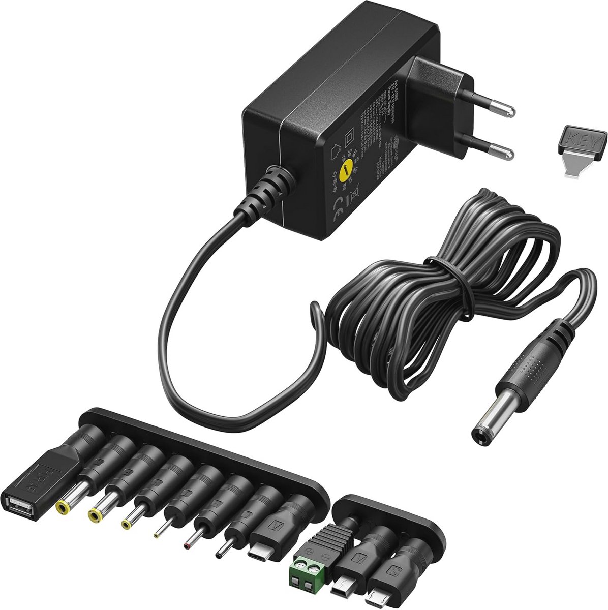 Universele Voeding met Variabele Spanning 3V - 12V, Maximaal 18W - Ideaal voor TV, Router en LED Strips