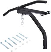 2 in 1 Bokszak Muurbeugel - met Optrekstang - Zandzakbeugel - Bokszak Beugel / Houder - Bokszak ophangsysteem- Inclusief Bevestigingsmateriaal - 130 KG - Staal - Zwart - 93 x 47 x 51 cm