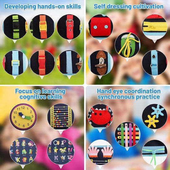 OUYLAF Fidget Deken voor Dementie - Dementie Friemeldeken - dementie friemeldeken - Hulpmiddel bij Dementiezorg - Zintuig Prikkelen - Fidget-speelgoed - Activiteit voor Senioren met Dementie - Busy Board voor peuters