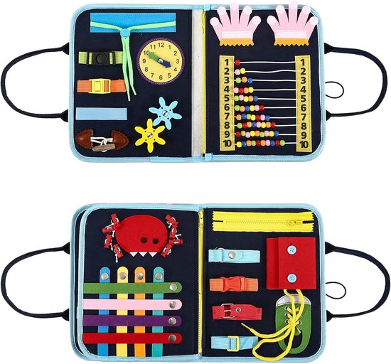 OUYLAF Fidget Deken voor Dementie - Dementie Friemeldeken - dementie friemeldeken - Hulpmiddel bij Dementiezorg - Zintuig Prikkelen - Fidget-speelgoed - Activiteit voor Senioren met Dementie - Busy Board voor peuters
