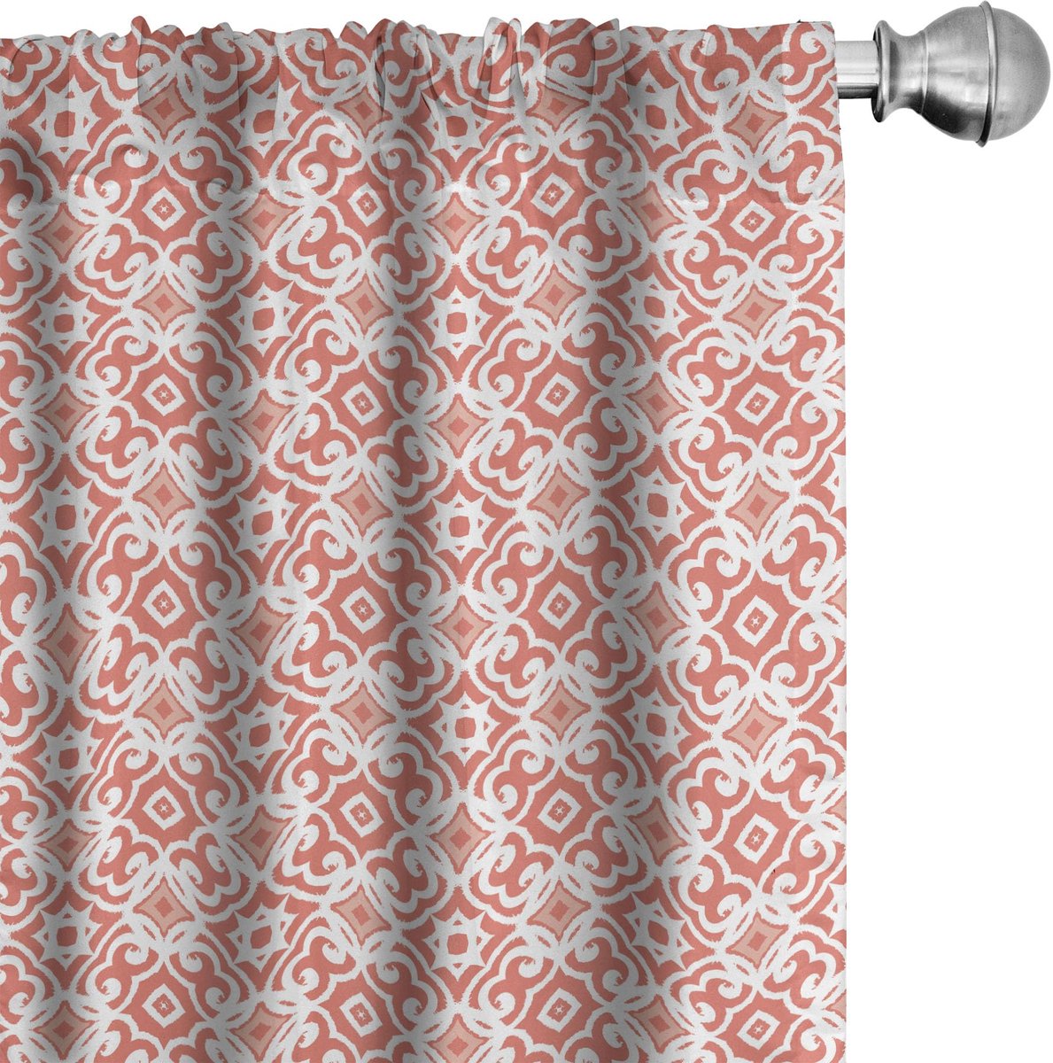 ABAKUHAUS Koralle Gordijnen – 2x75x225 cm – Microvezel – Halfverduisterend Koraal