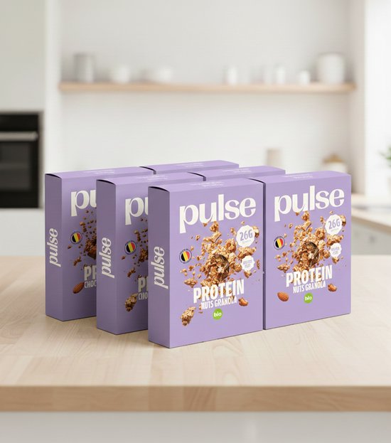 Pulse Protein – Eiwitgranola noten (27% eiwit) – Proteïne – Vegan, Bio – 6x350 g