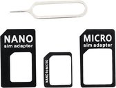 3x Simkaart adapter - SIM vergroter - 3 maten - Universele SIM adapter - Simkaart maat aanpassen - Inclusief ejector/simkaart verwijder tool - Jonyx
