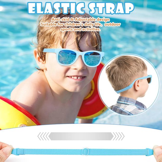 Gepolariseerde zonnebril voor baby's en peuters, flexibele en rubberen montuur, 100% UV400 bescherming van Cocobear — afbeelding 4