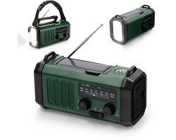 Lion D'or® - Noodradio - 10.000mAH Batterij - Noodradio Solar Opwindbaar - USBC Oplaadbaar - Powerbank - Noodpakket - Noodrantsoen - Draagbare Radio - Groen