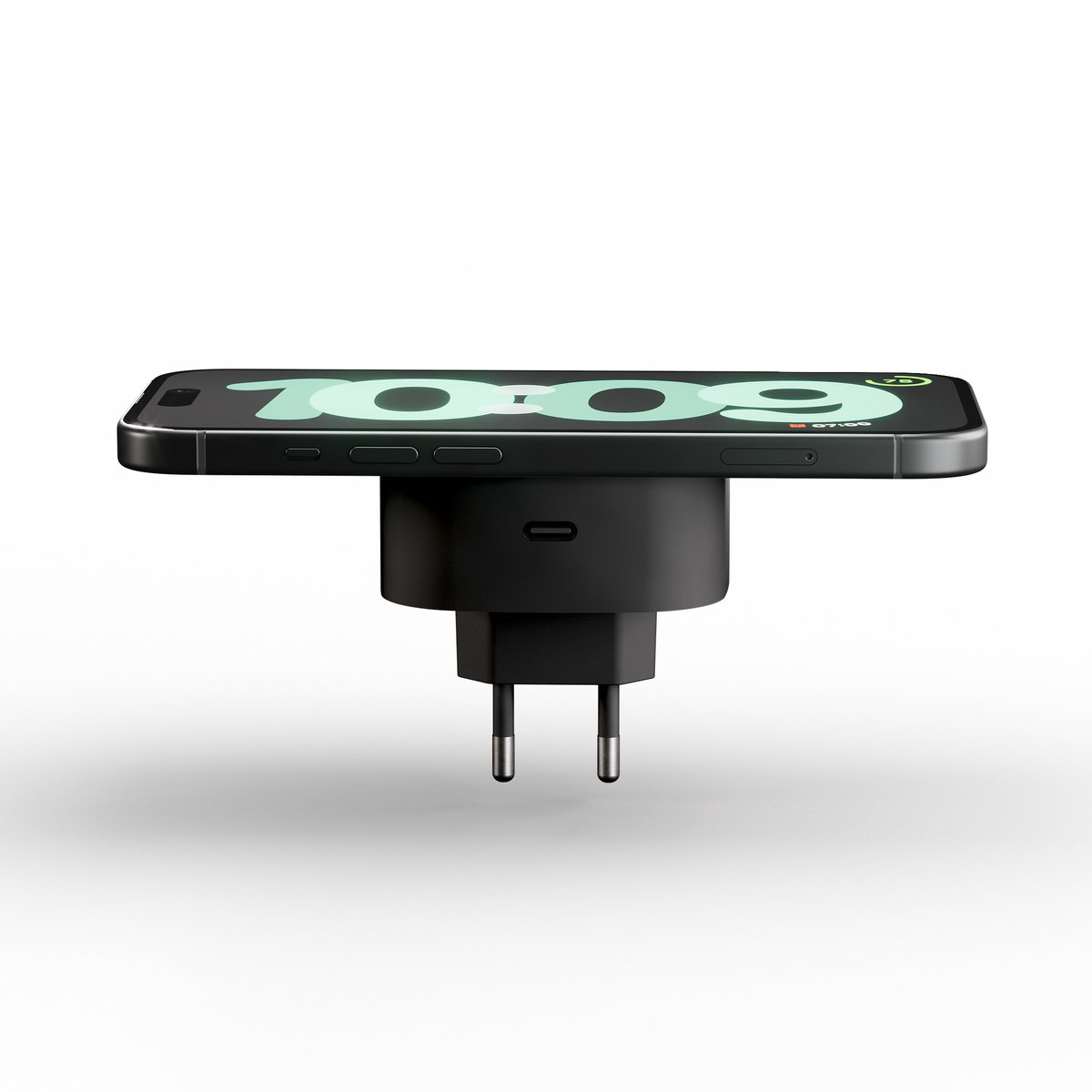 Zens Wireless Charging Adapter stekker 1× Qi2 15 W USB-C 18 W MagSafe draadloze lader Zwart