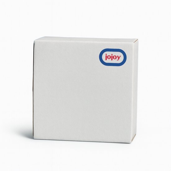 Witte Jojoy productdoos met blauw-rode Jojoy logo.