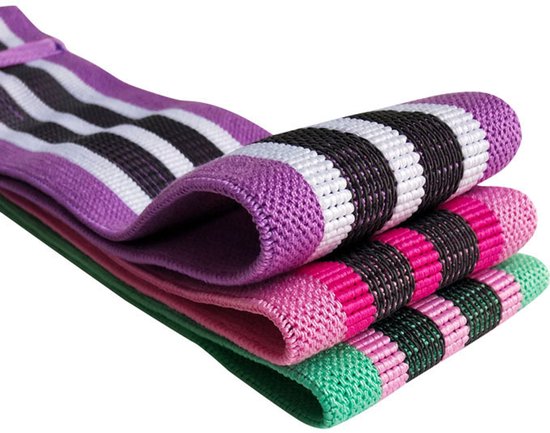 Yoga stretch trainingsband, elastische squat weerstandsband, drie sets 8 cm breed, meerdere kleuren van Merkloos — afbeelding 3