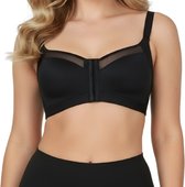 Corrigerende BH met Voorsluiting - Maat XL - Zwart - Corrigerende BeHa Met Push Up - Beugelloze Bh - Post Operatieve BH - Magic Bra - Comfort BH - Ondersteunende BH - Beha Dames