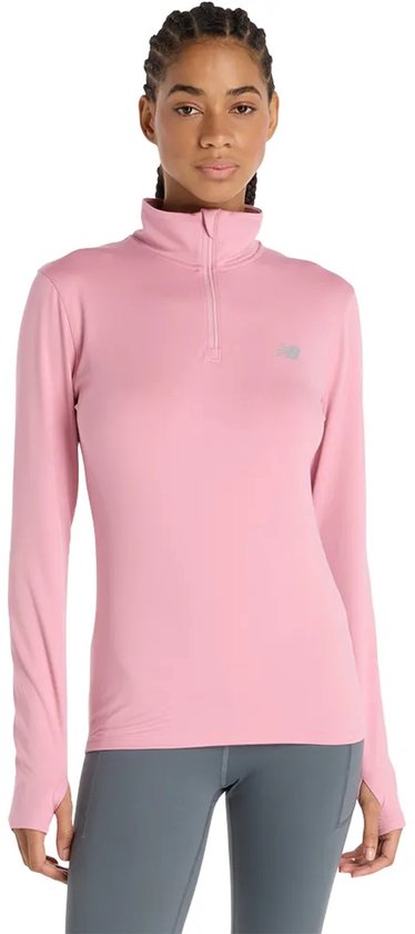 Pull de sport New Balance Sport Essentials Space Dye Quarter Zipp pour femme - ROSE