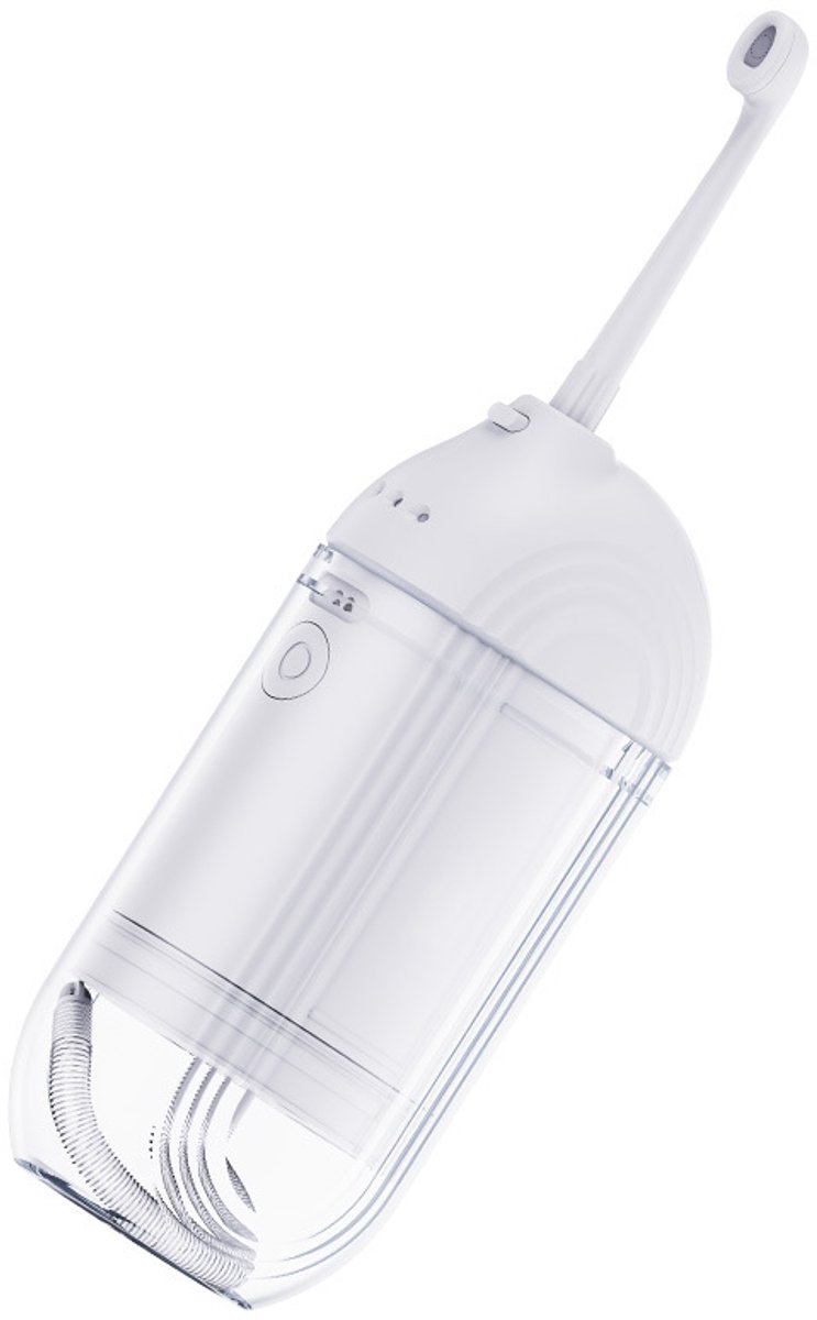 Elektrische draagbare waterflosser met waterborstel, waterflosser, waterdicht, lange batterijduur - wit