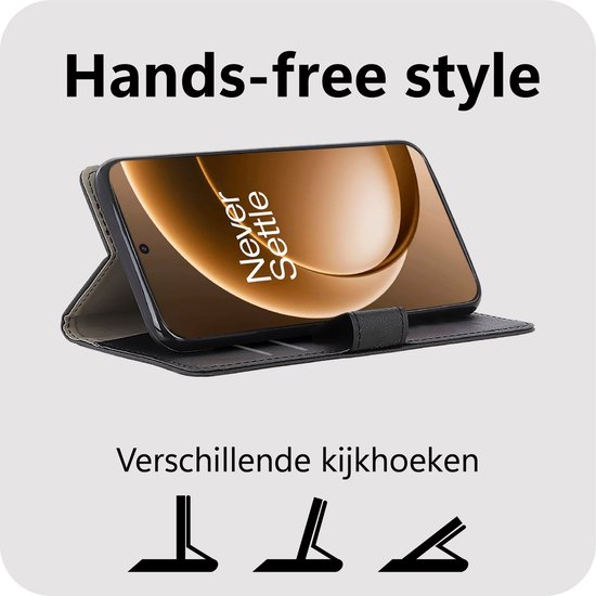 Cazy hoesje geschikt voor OnePlus 15 Hoesje met Pasjeshouder - Bookcase Classic - Zwart