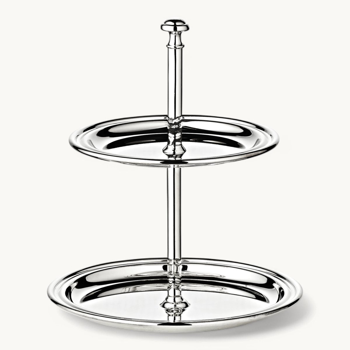 Etagere - Bonbonschaal - 16 cm - 2 delige ronde etagère - Licht verzilverd