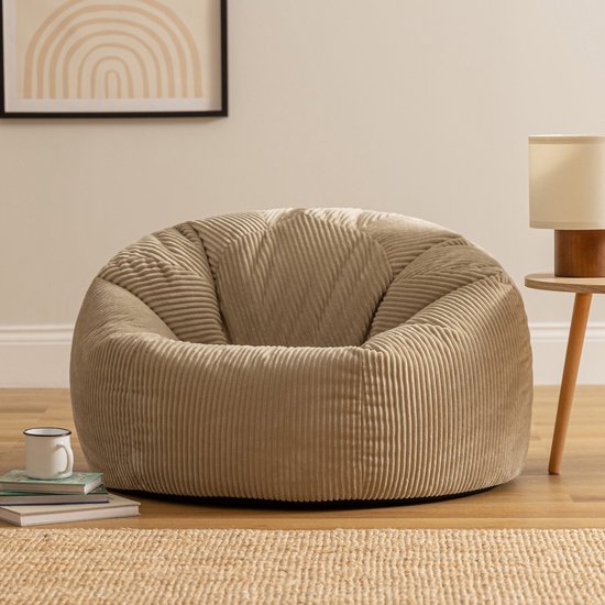 icon Zen Modulaire Zitzak Bank, Beige, Corduroy Stof, 2 Zits