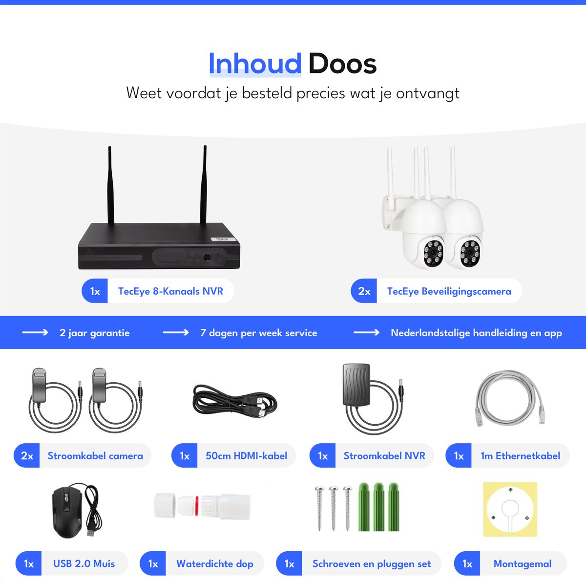 Teceye PTZ Camera Systeem Draadloos Buiten met Nachtzicht - afbeelding 3