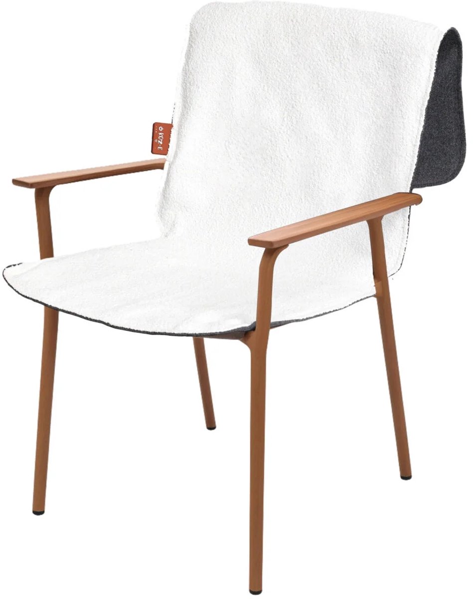 KOZ-E Draadloze Infrarood Warmtedeken met Accu – Verwarmd Stoelkleed – 46,5 x 139 cm – wit