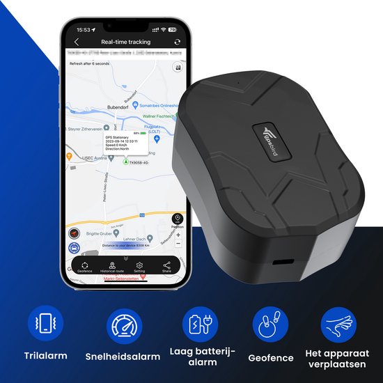 GPS Tracker - Power - Realtime Tracking Via App, Wereldwijde 4G-Dekking, 18 Maanden Standbytijd - Geofence-Meldingen, Routegeschiedenis - Ip65-Waterbestendigheid En Nauwkeurige Locatiebepaling Van Voertuigen En Waardevolle Bezittingen - GPSBird