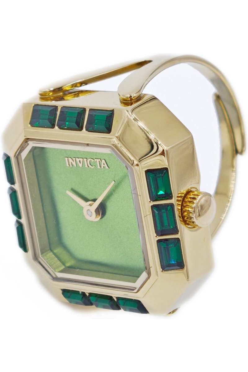 Invicta Mini 49583 Dames Horloge - Waterdicht - Analoog - Quartz Uurwerk - Roestvrij Staal met groene Wijzerplaat - 21mm