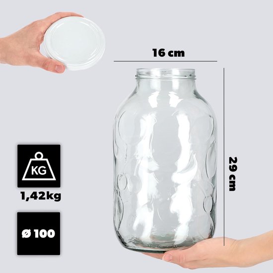 ART TWIST HOME Glazen Potten 900ml - 48 Stuks Met Schroefdeksel Voor Inmaken & Opslag