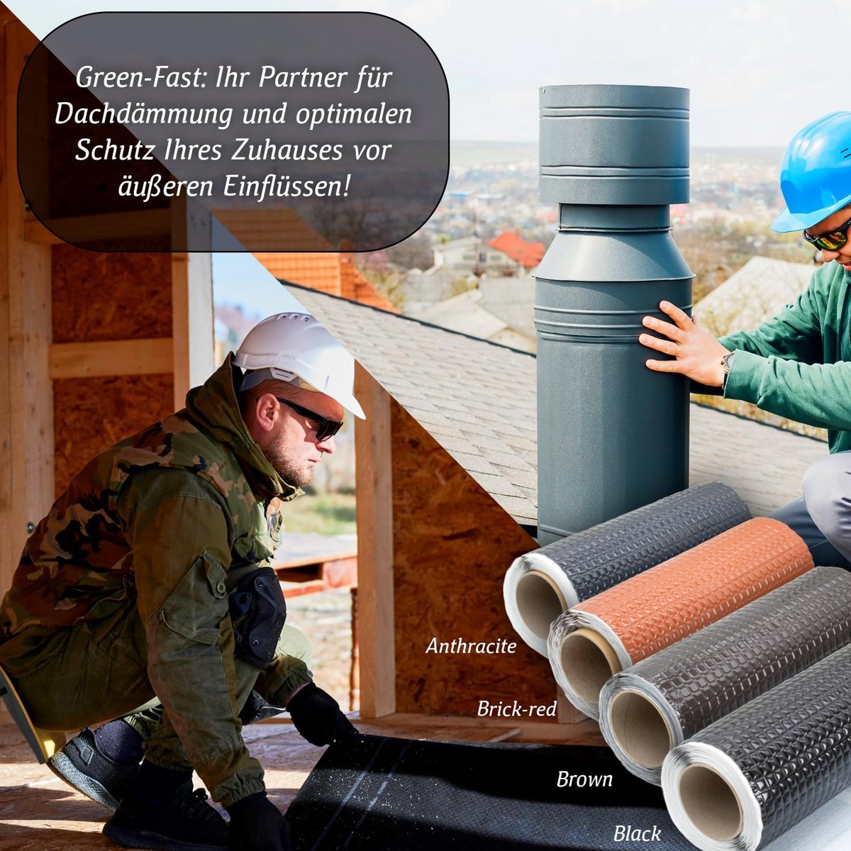 Afdichtingsband voor schoorstenen - 300 mm x 5 m - Antraciet