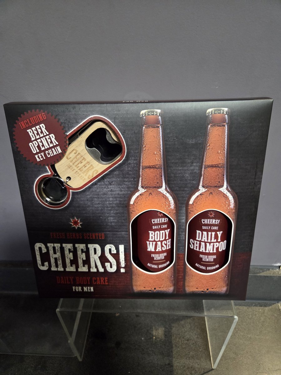 geschenkset mannen - cheers -body care - body wash - shampoo - leuk geschenk - grappig - vader dag - kerst - verjaardag