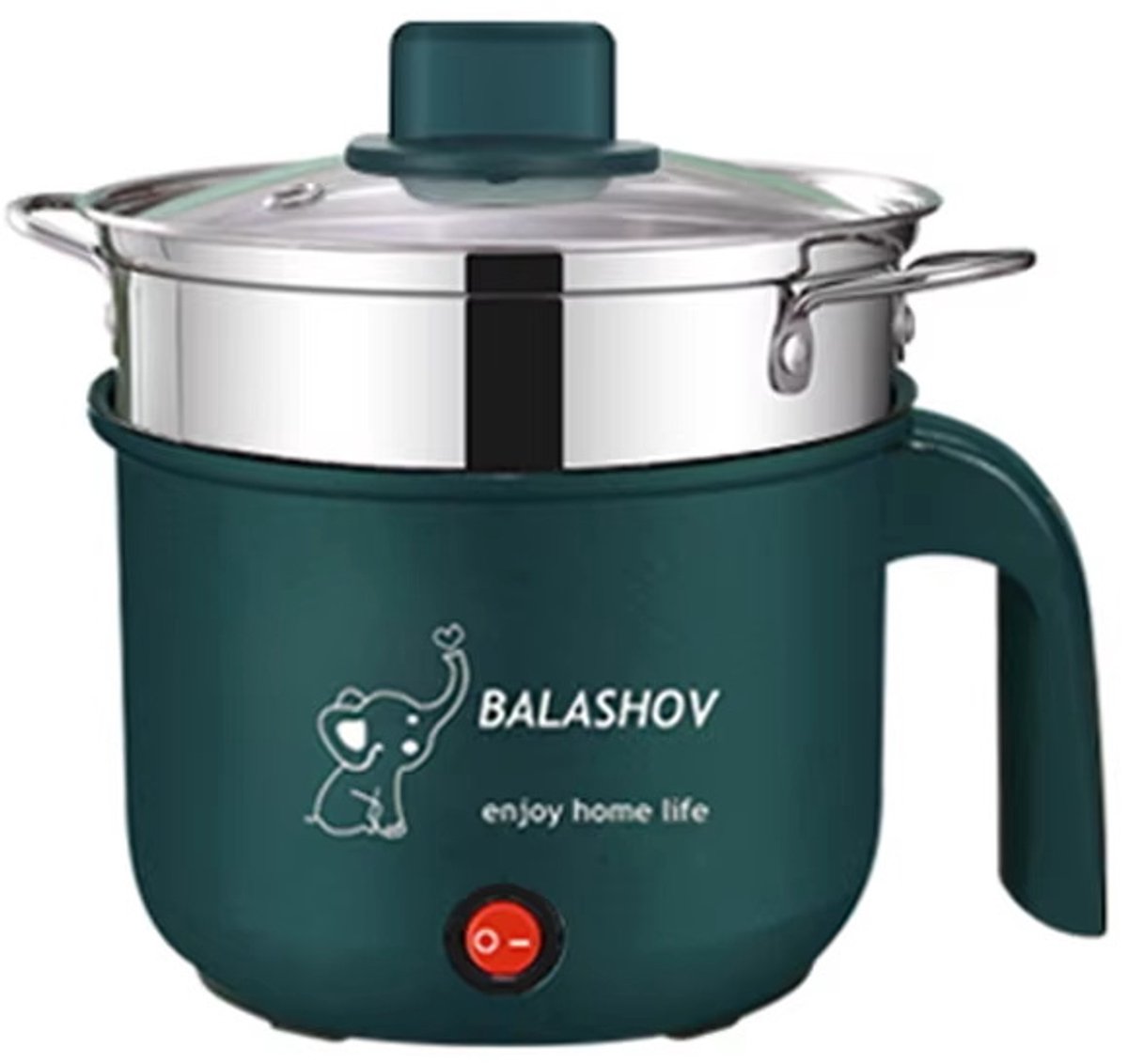 Dubbele Noodle pan / Elektrische pan - Koken & Tafelen - Pannen - Noodle Kom - groen - Roestvrijstaal - Non-Stick - Elektrische kookpan