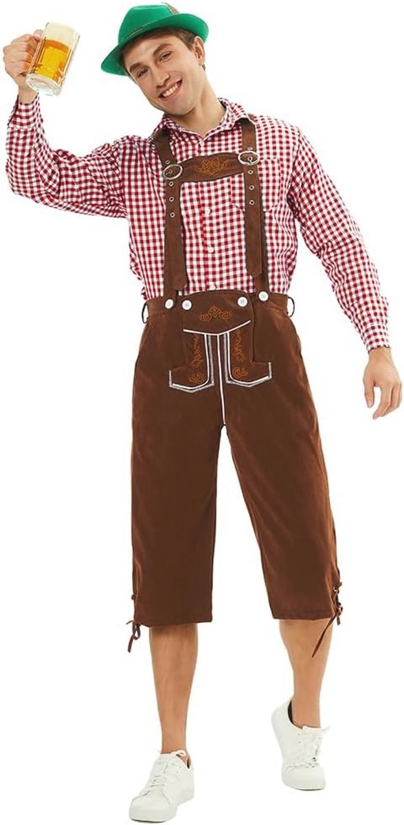 Traditioneel Oktoberfest Kostuum voor Mannen met Broek en Shirt