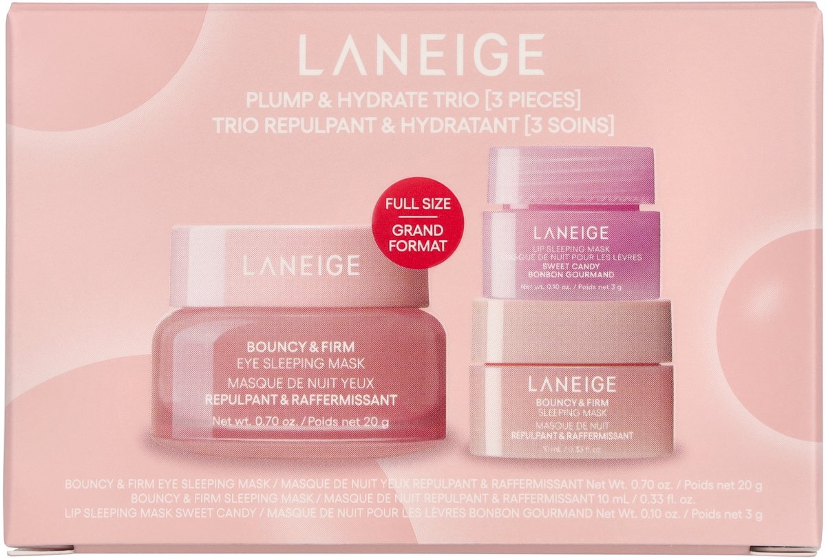 Laneige Plump & Hydrate Trio Set 33 g - Lip Sleeping Mask 3g/Sleeping Mask 10ml/Eye Sleeping Mask 20g — cadeau in Verzorging - foto 2