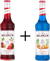 Monin Siroop Aardbei Fraise + Blue Curacao