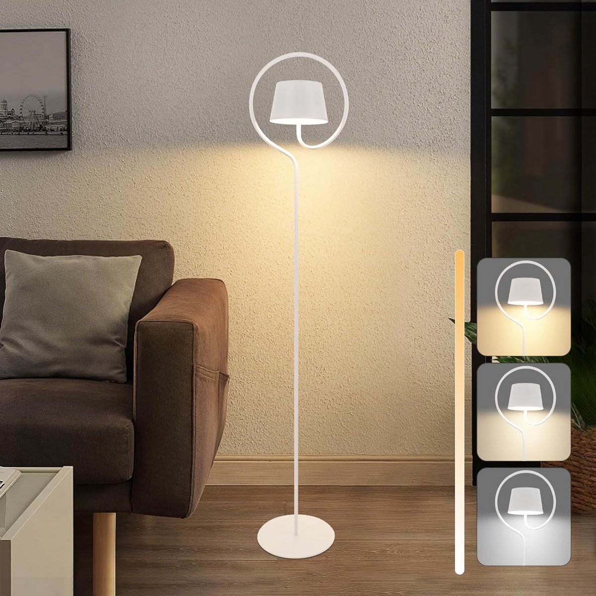 Dimbare Zonnevloerlamp 120 cm LED Vloerlamp Met Oplaadbare USB-C Accu