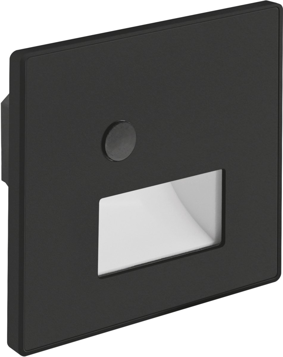 WEKTOR LED D - inbouw Wandverlichting - Trap Verlichting - met PIR sensor / Bewegingssensor - 1.2w - Aanpasbare Licht kleur CCT - 3000K/4000K/6000K - Vierkant - Zwart