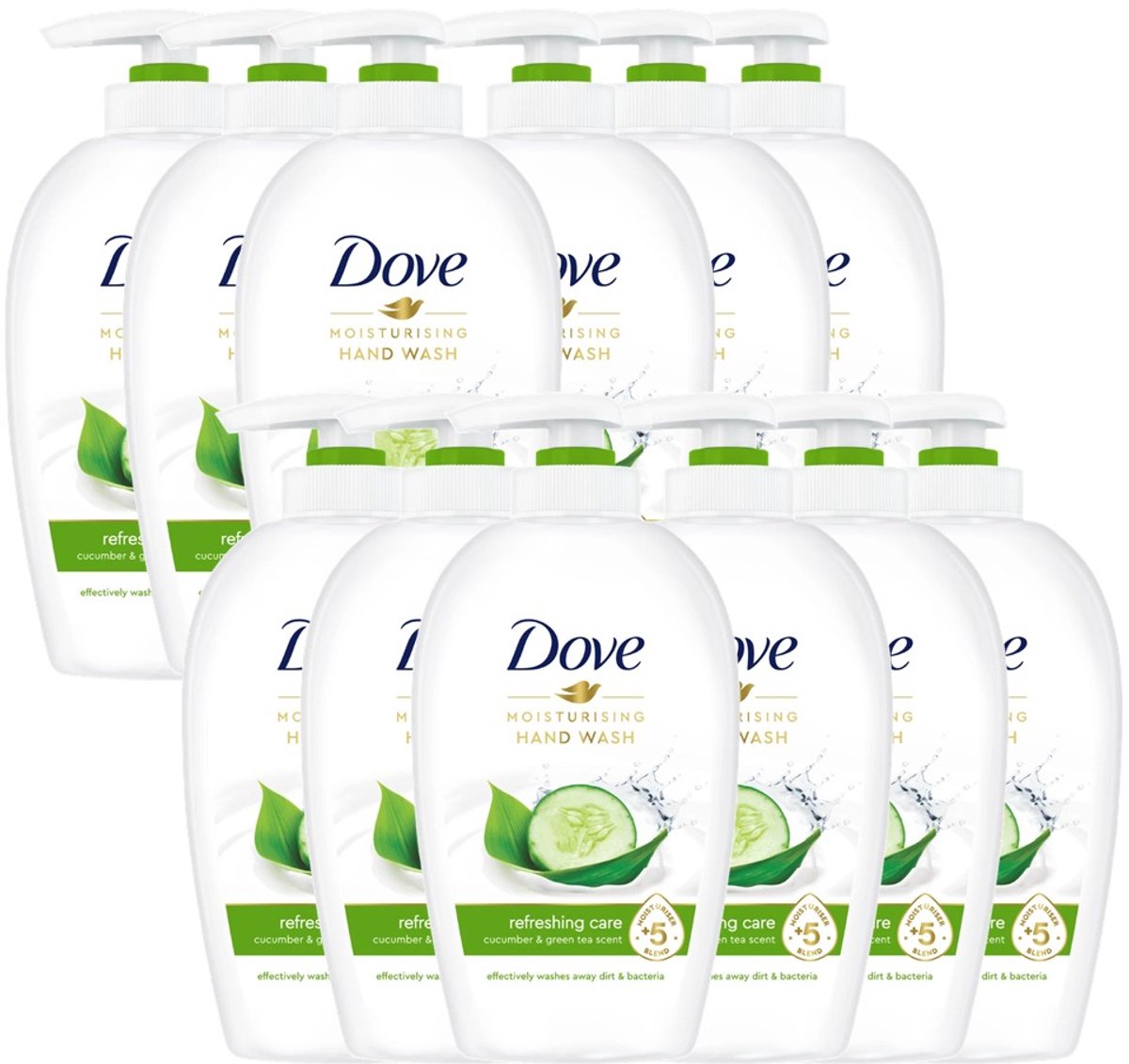 Dove Moisturising Hand Wash – Refreshing Care – 250 ml – 12-pack – Grootverpakking