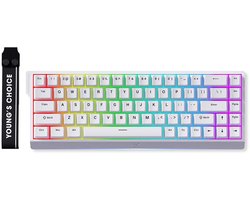 MCHOSE Ace68 E-sport - Wit 65% Hall Effect Ice Blue Magnetische Switch 8K Hz RGB Hotswap Mechanisch Gaming Toetsenbord (MC-Ace68-15)