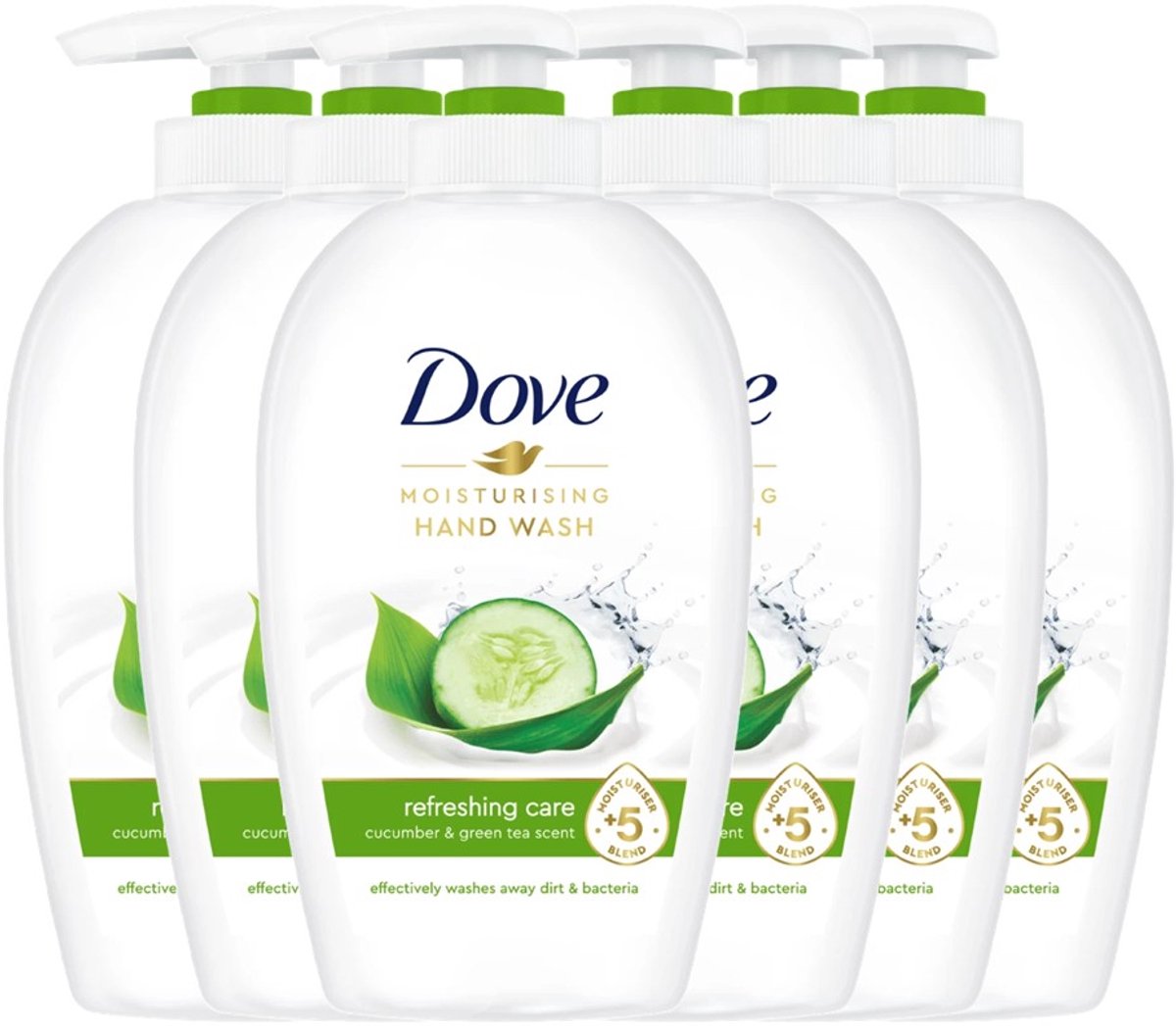 Dove Moisturising Hand Wash – Refreshing Care – 250 ml – 6-pack – Voordeelverpakking