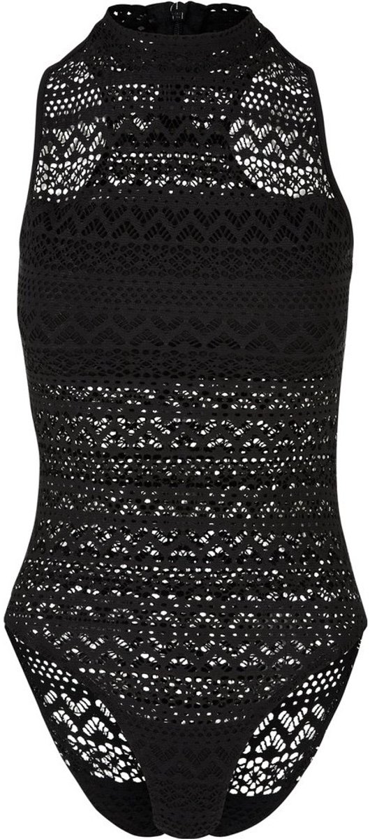 Urban Classics Crochet Jersey Turtleneck Bodysuit S Zwart