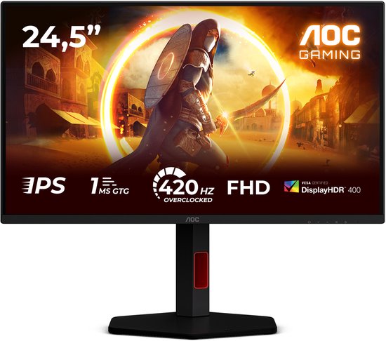 AOC G4 25G4KUR computer monitor 62,2 cm (24.5") 1920 x 1080 Pixels Full HD LED Zwart, Rood