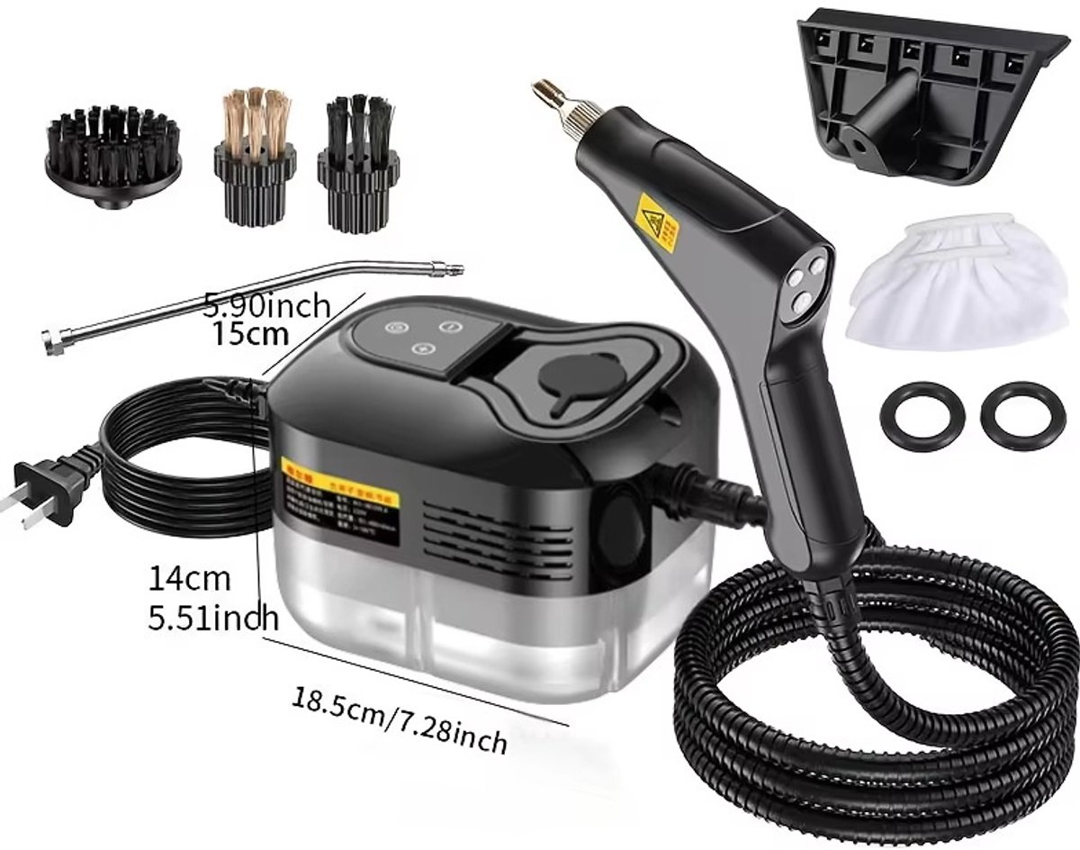 Stoomreiniger 100 °C - Stomer voor o.a. Keuken & Badkamer & BBQ & Ramen - Handstoomreiniger Schoonmaak - Stoomapparaat Reiniger - Handstomer - Steam Cleaner Stoom - Reinigingsmachine - Draagbare Vlekkenreiniger - Stoomapparaat Badkamer — cadeau in Cadeau-ideeën - foto 5