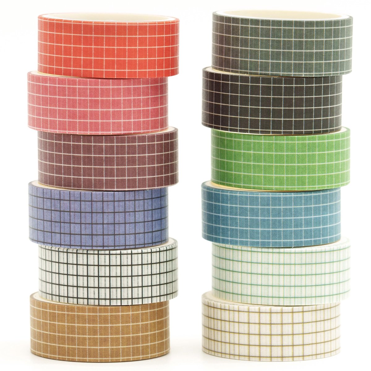 IMPERATORIS® Washi-tape - Masking Tape - Plakband Rol - Meerdere ontwerpen - Veelkleurig - 12 Rollen